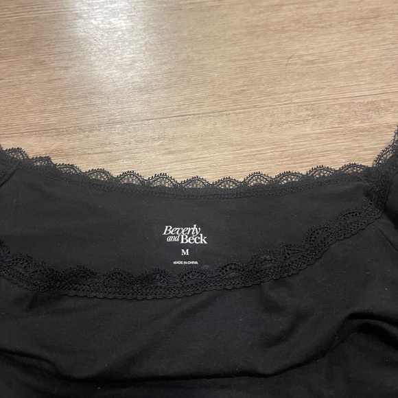 NWT PACSUN Elegant Black Lace Trim Top - Picture 6 of 8